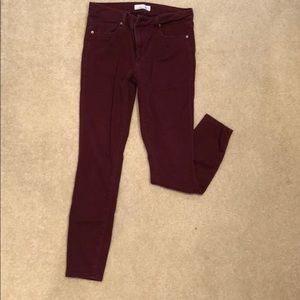 LOFT maroon ankle jeggings